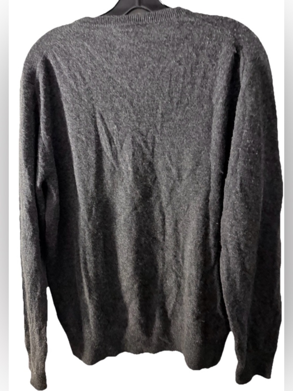 J Crew 100% Cashmere V-neck Sweater Men’s Size Large Charcoal Gray - Picture 2 of 4